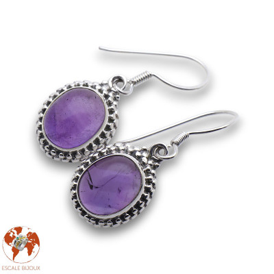 améthyste boucle d'oreille