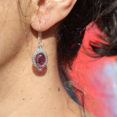 boucles d'oreilles améthyste