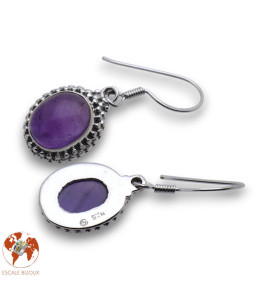 boucles d'oreilles améthyste argent