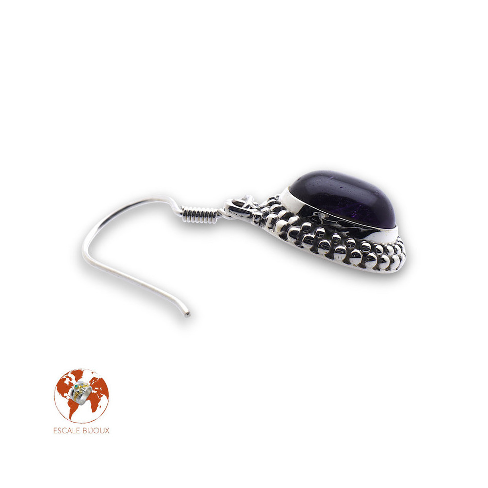 améthyste boucle d'oreille argent
