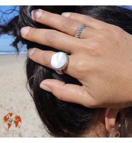 bague argent femme ciselée