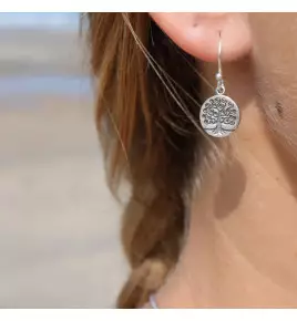 boucles d'oreilles argent arbre de vie