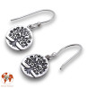 boucles d'oreilles argent arbre de vie
