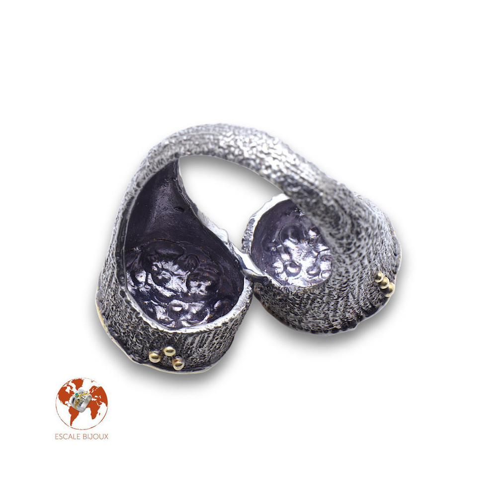 bague argent et or