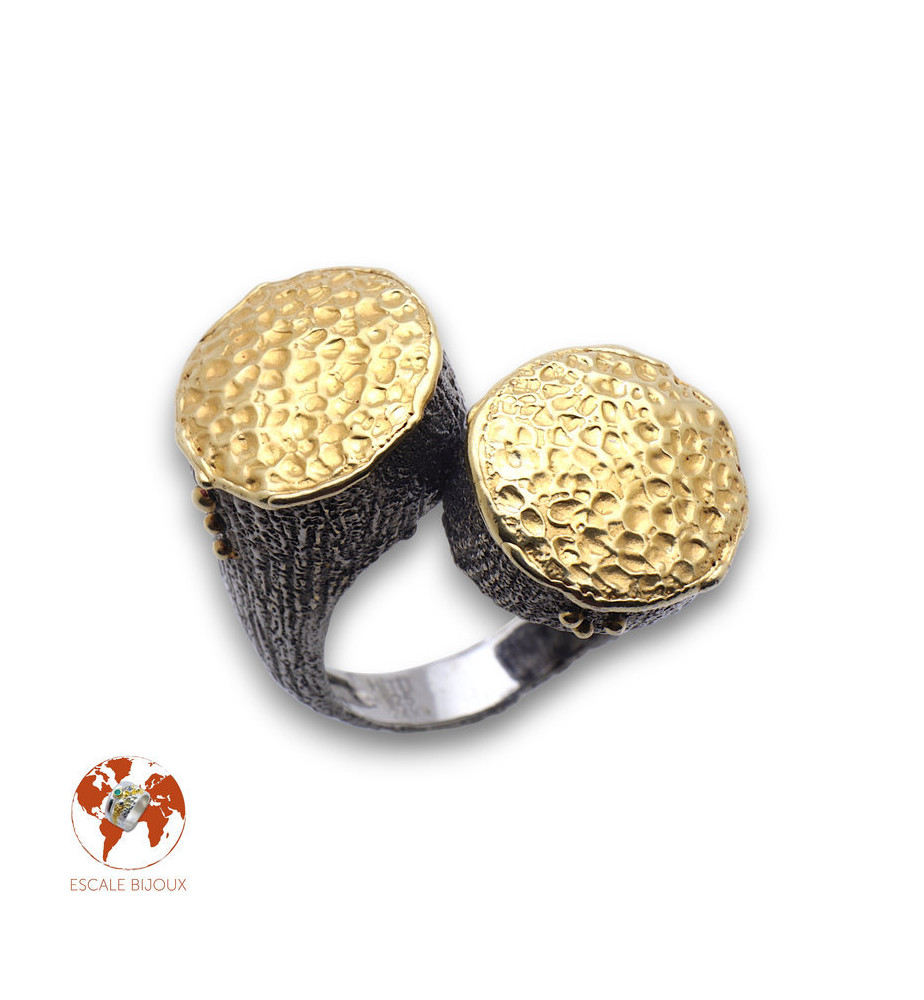 bague argent or jaune