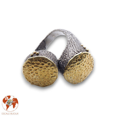 bague argent martelé