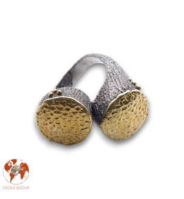 bague argent martelé