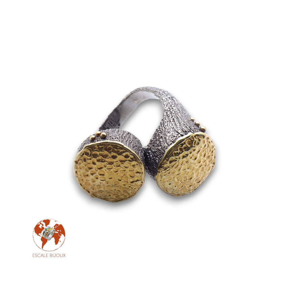 bague argent martelé