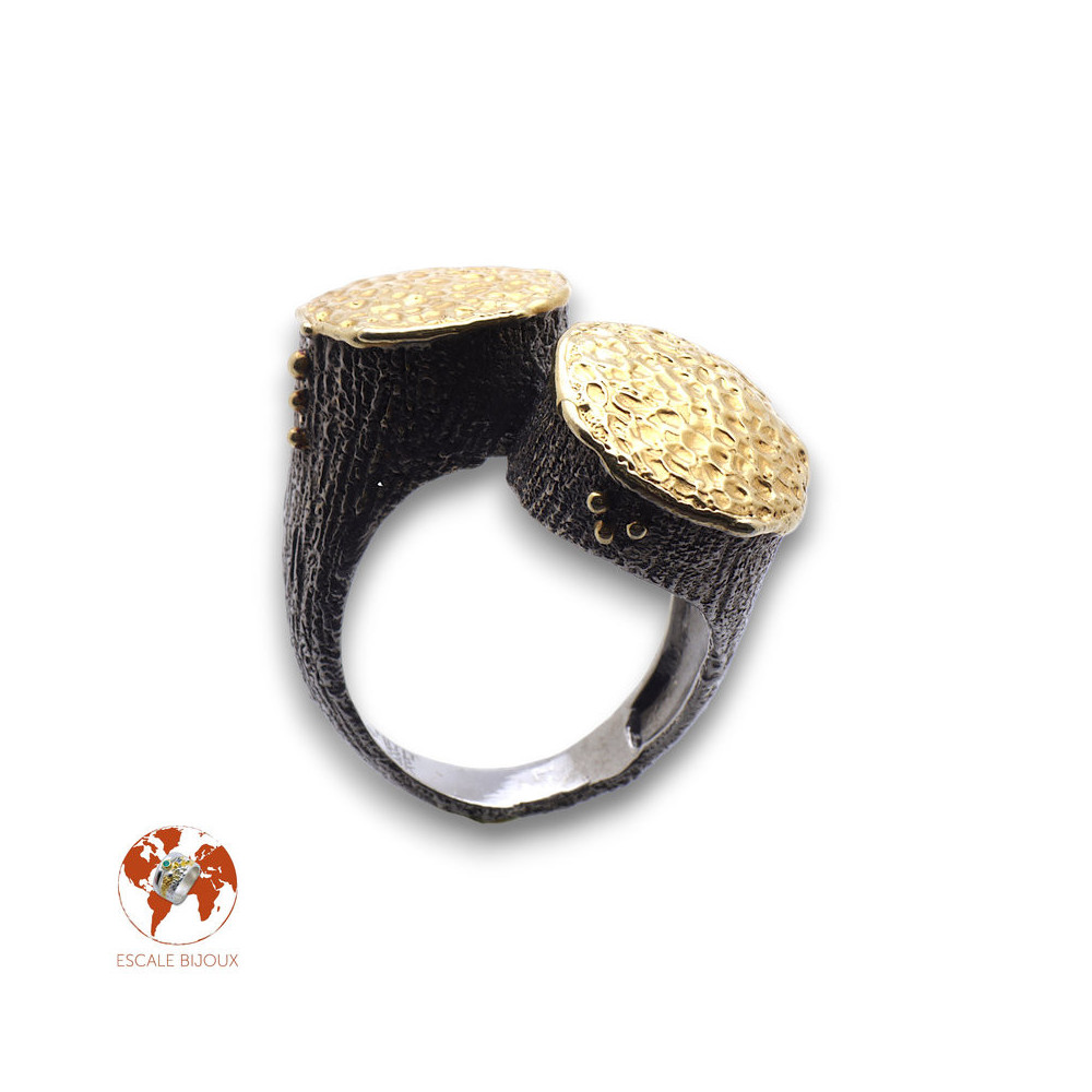 bague argent martelé femme