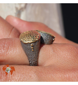 bague argent martelé homme