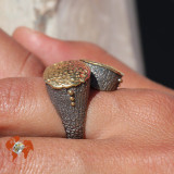 bague argent martelé homme