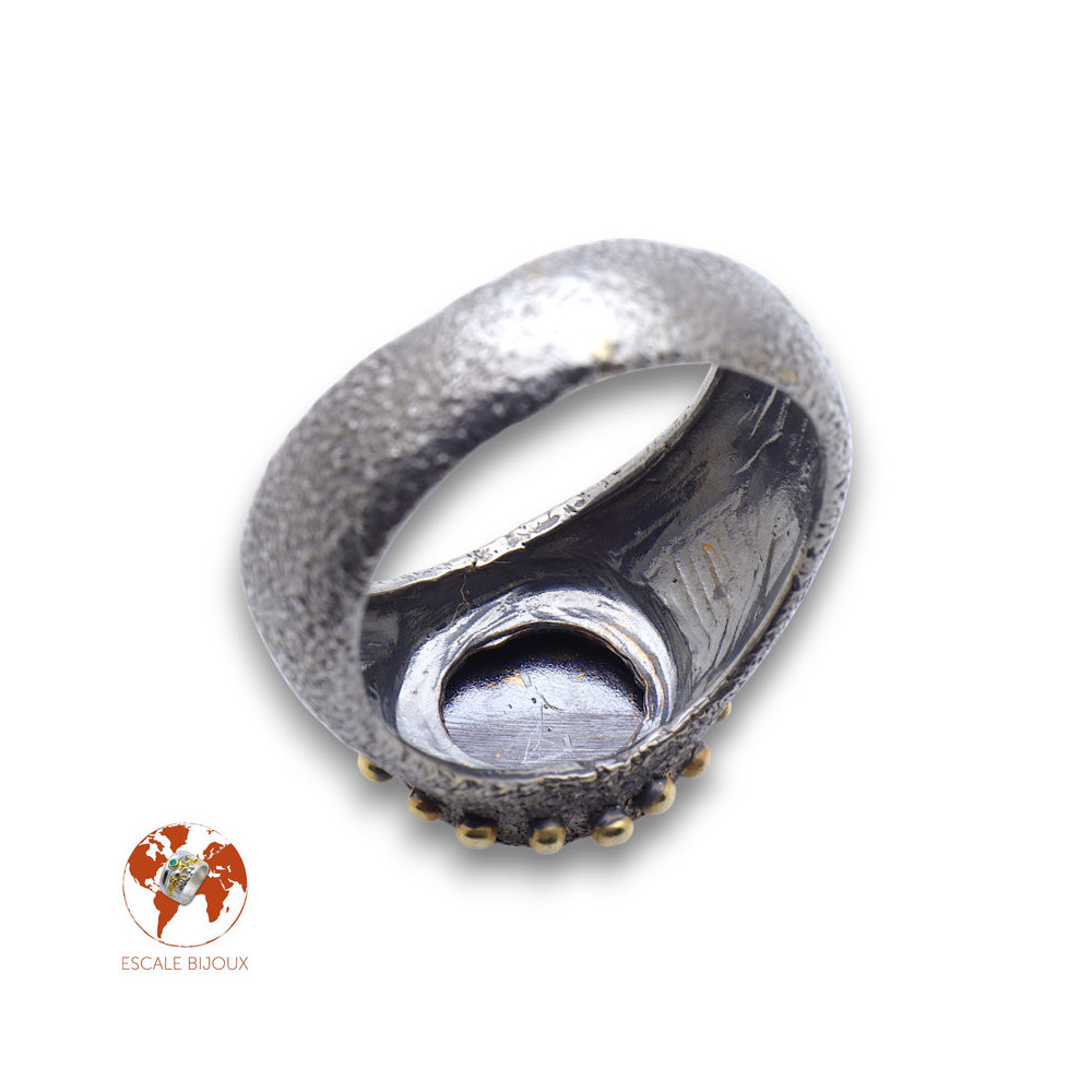 bague argent et or homme