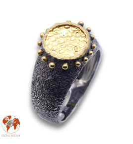 bague martelée argent homme