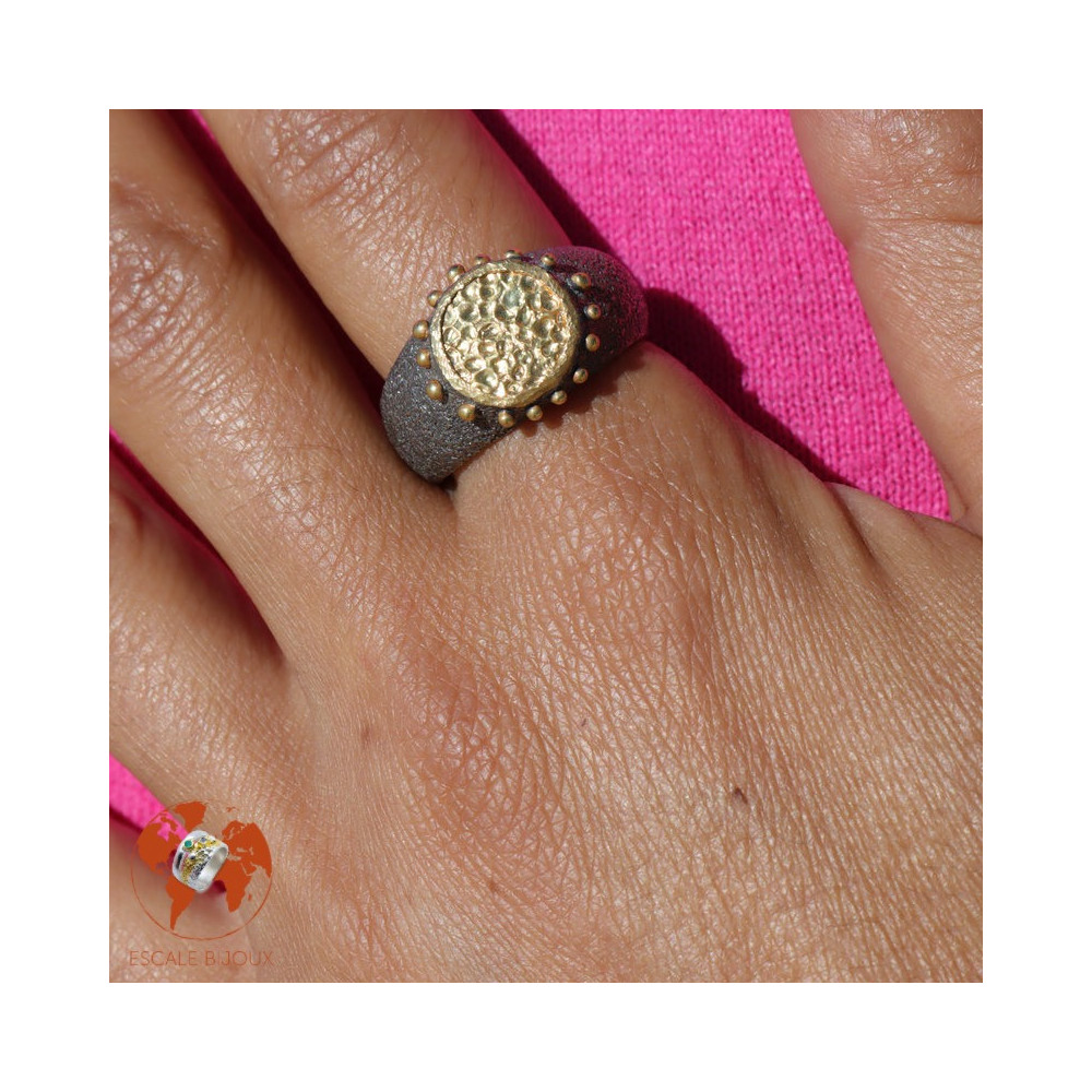 bague argent martelé femme