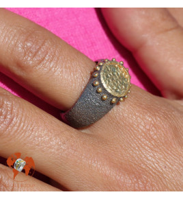 bague argent martelé