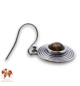 boucle d oreille argent oeil de tigre