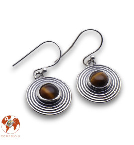 oeil de tigre boucle d'oreille