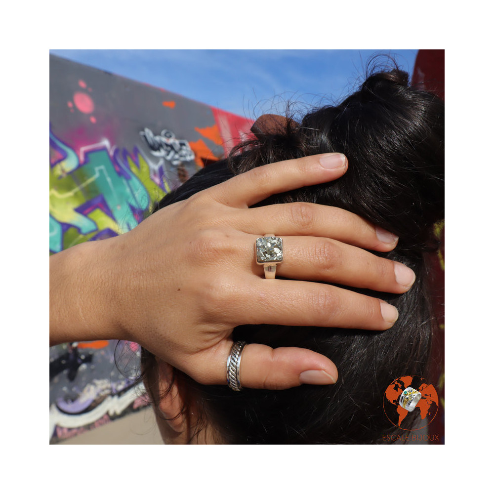 bague pyrite femme