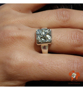 bague pyrite argent