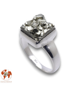 bague pyrite argent femme