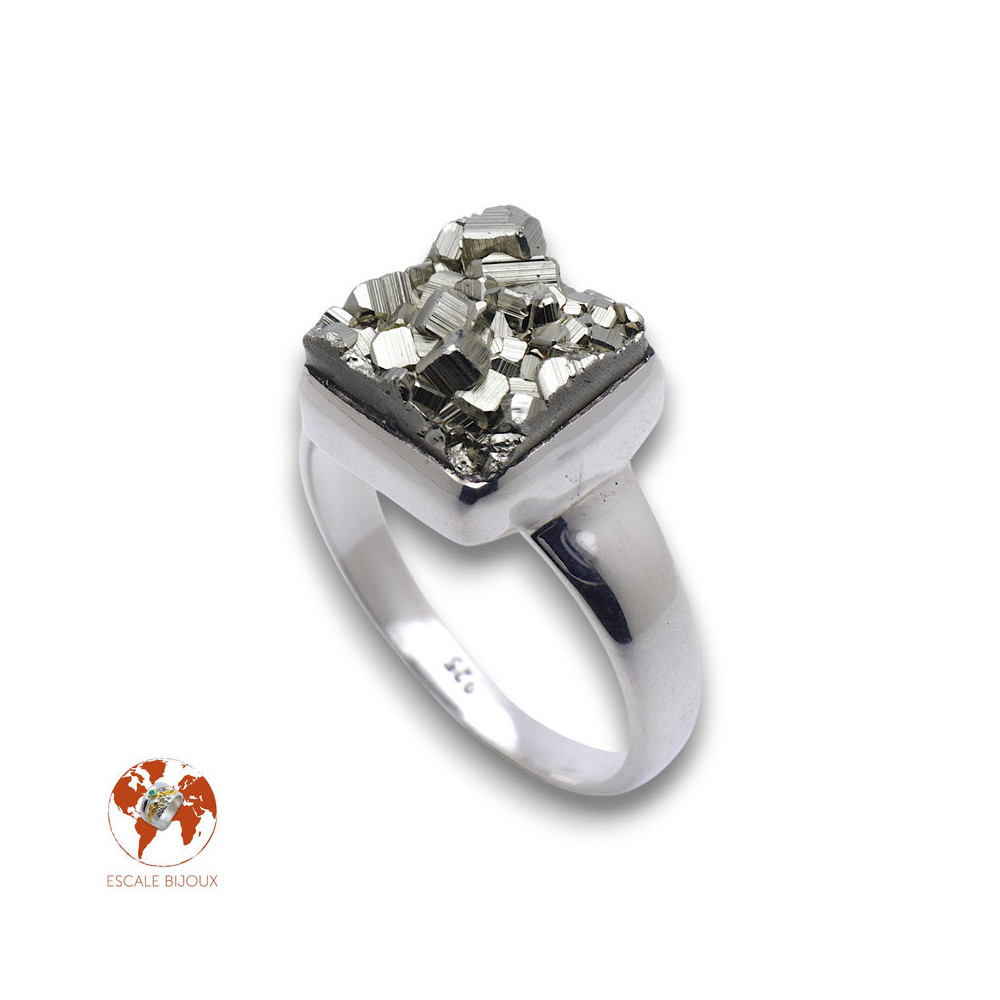 bague pyrite argent femme