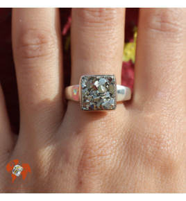 bague pyrite naturelle argent