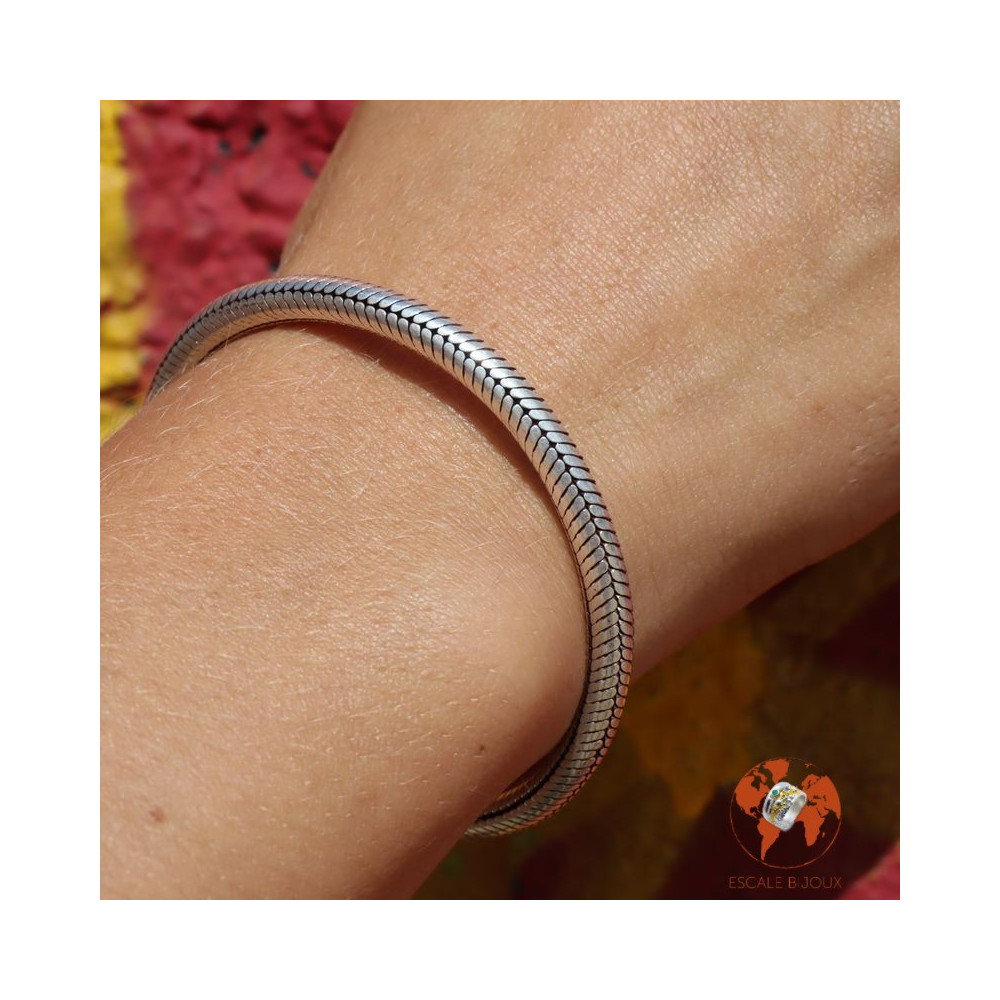 bracelet serpent argent femme