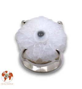 bague argent quartz solaire