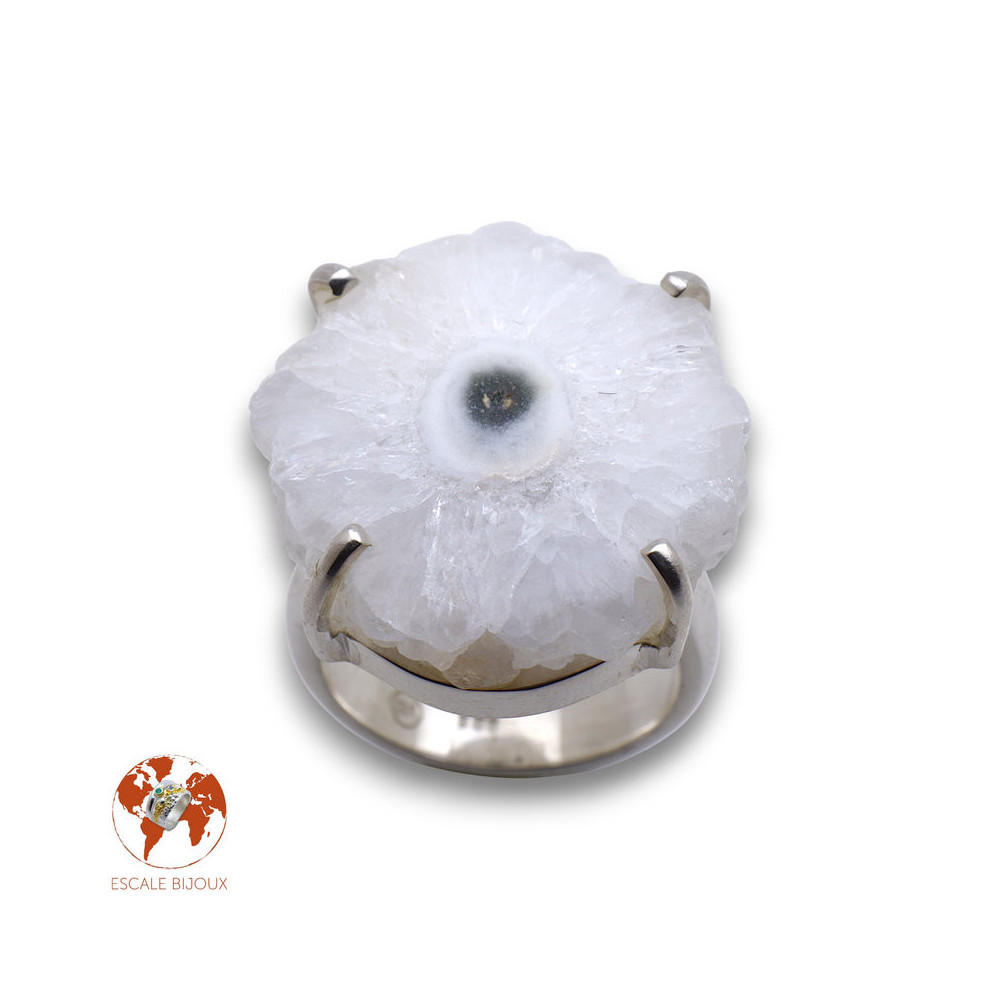 bague argent quartz solaire