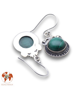 boucles d'oreilles malachite