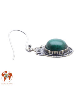 boucles d'oreilles pierre verte
