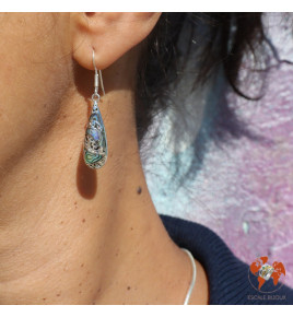 boucles d oreilles argent et abalone femme