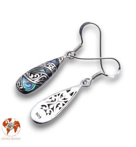 boucles d oreilles argent et abalone