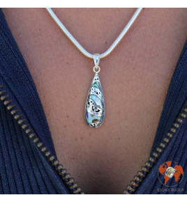 abalone pendentif argent