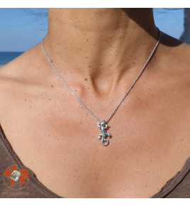 gecko pendentif abalone