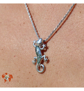pendentif gecko argent abalone