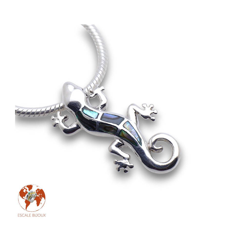 pendentif gecko abalone