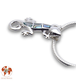 pendentif gecko abalone argent