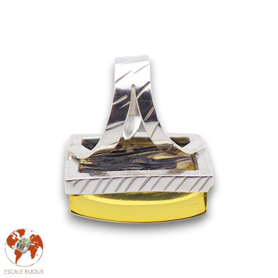 bague ambre argent