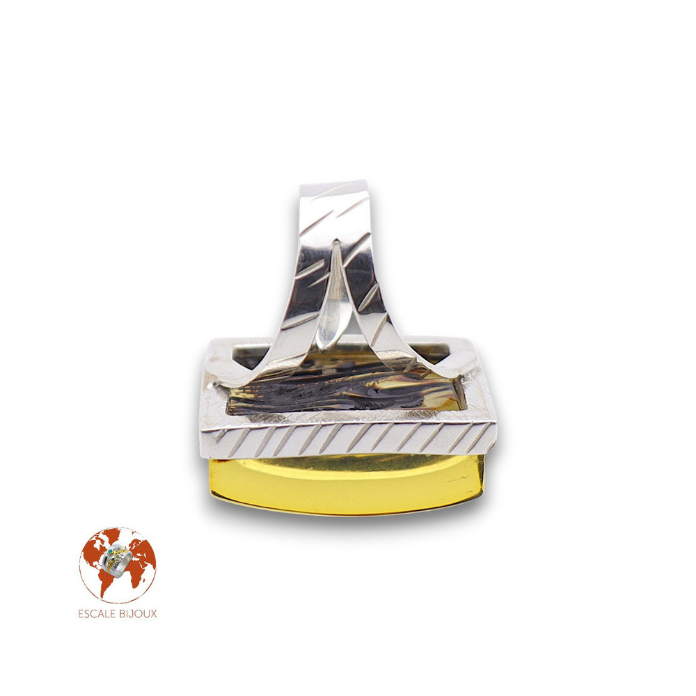 bague ambre argent