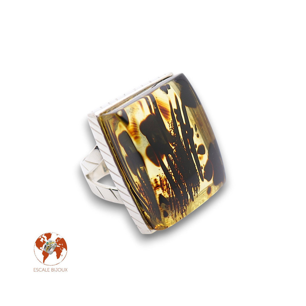 bague ambre véritable