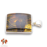 pendentif argent ambre véritable