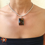 pendentif ambre et argent