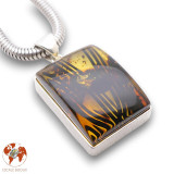 pendentif ambre argent