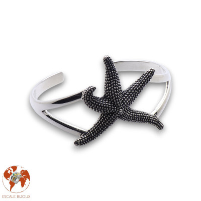 bracelet jonc argent etoile