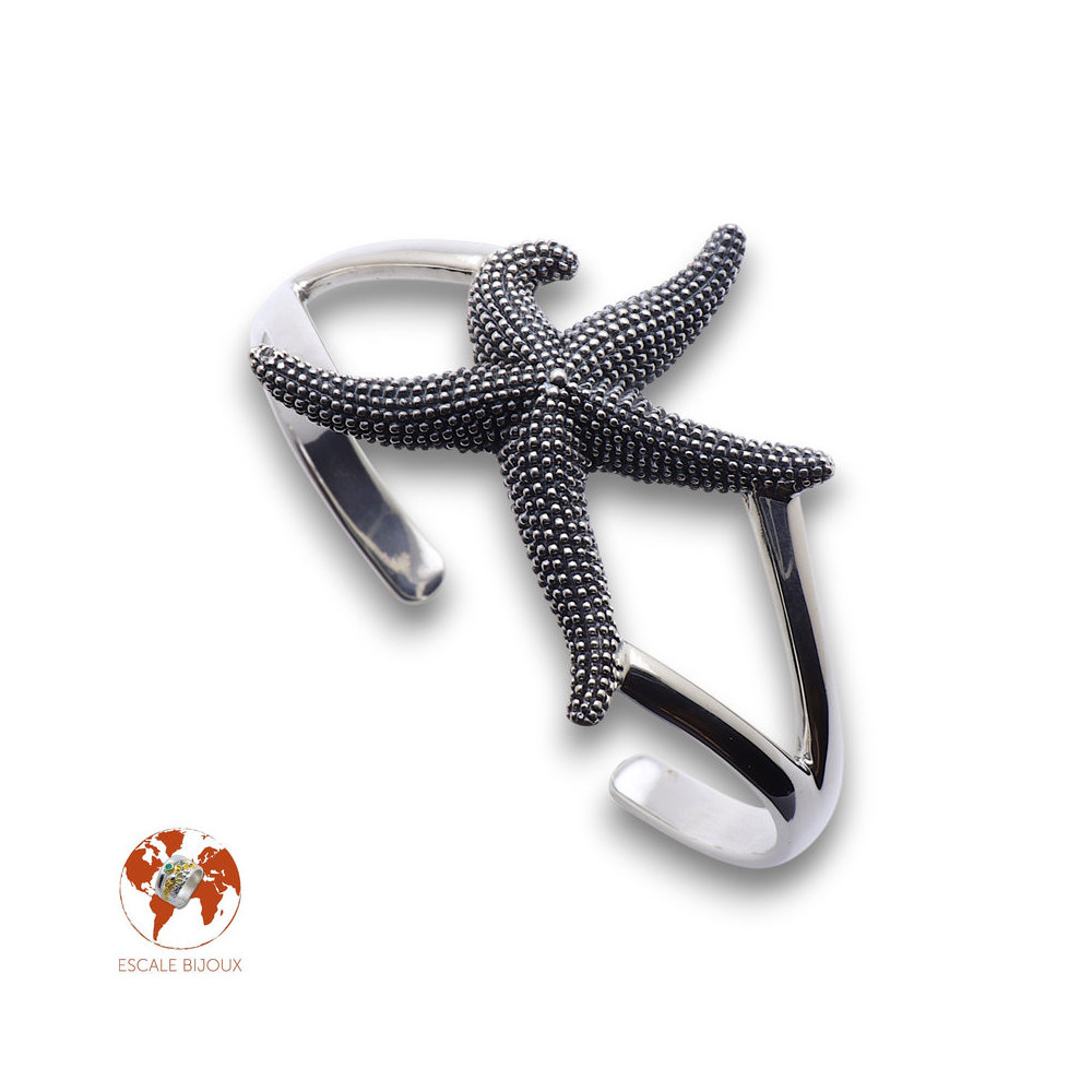 jonc argent étoile de mer