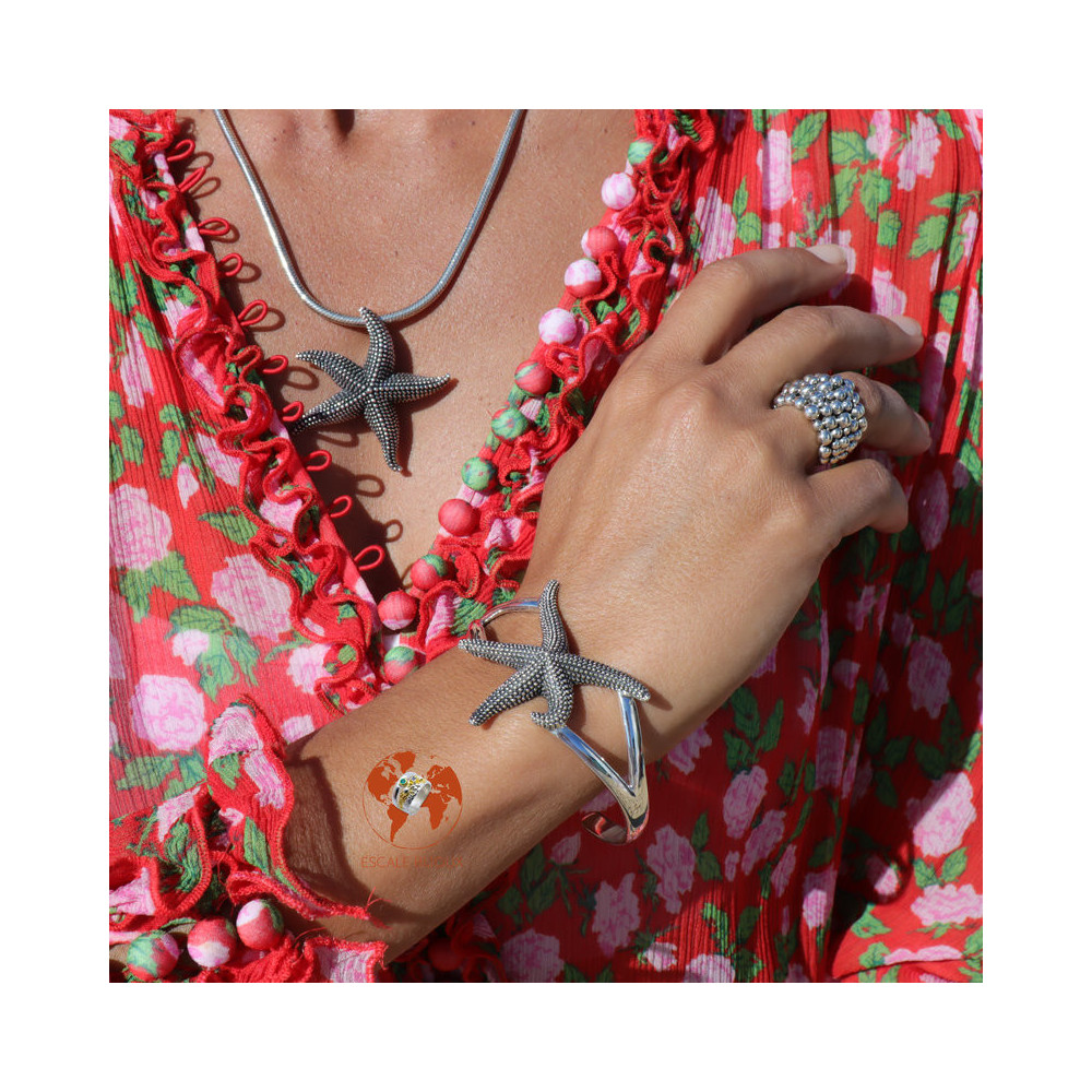 manchette étoile de mer argent