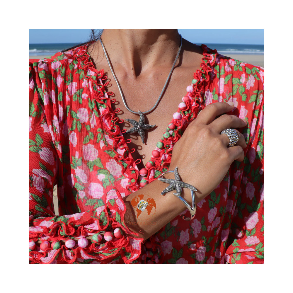manchette étoile de mer argent femme