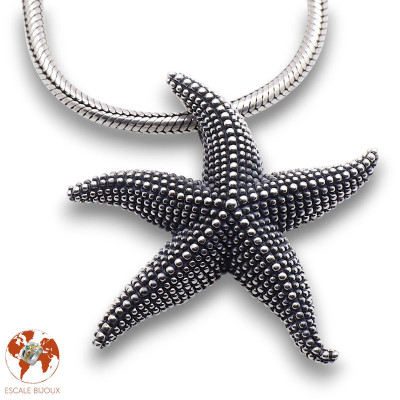 pendentif étoile de mer en argent