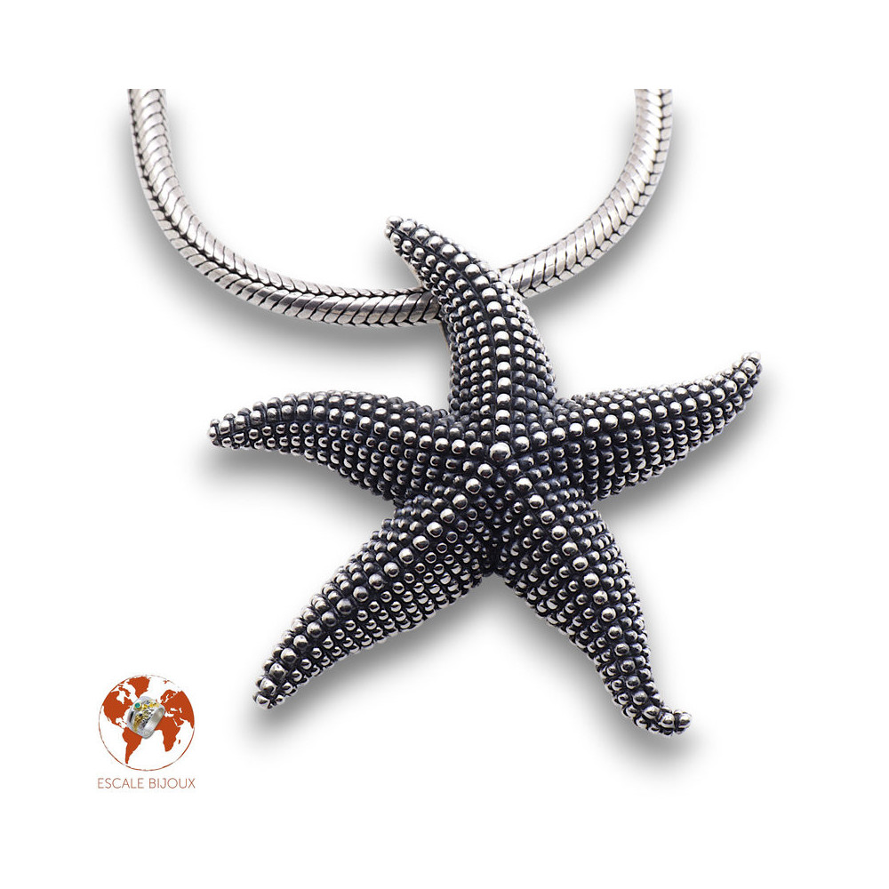 pendentif étoile de mer en argent